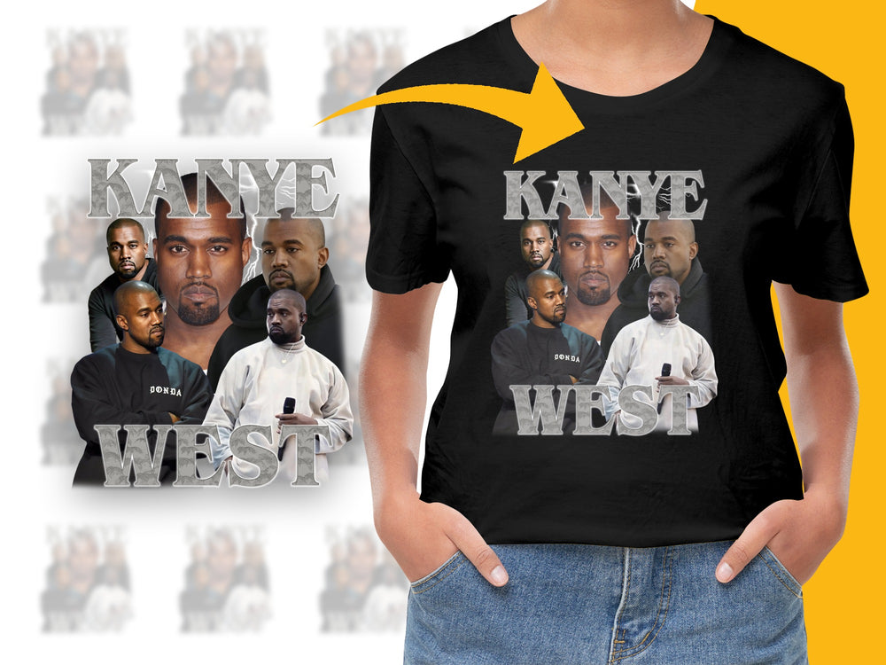 Kanye West Graphic T-Shirt, Custom Hip-Hop Artist Print Tee, Unisex Fashion Apparel, Music Fans Casual Wear