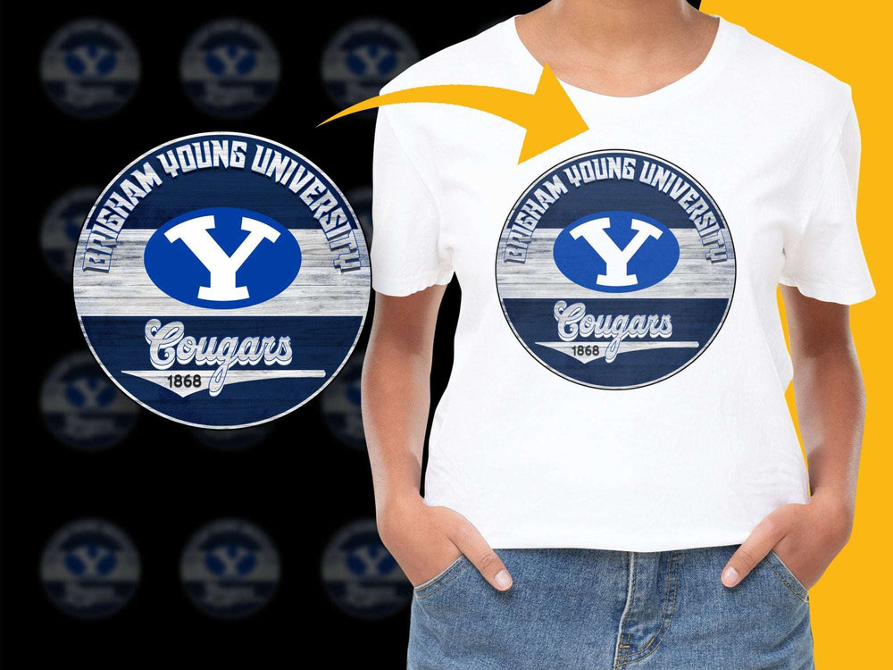 Brigham Young University Cougars Logo T-Shirt, BYU 1868 Sports Fan Apparel, College Football Memorabilia Tee