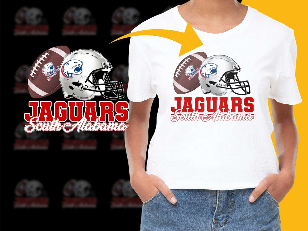South Alabama Jaguars Football T-Shirt, College Sports Team Apparel, Graphic Tee for Fans