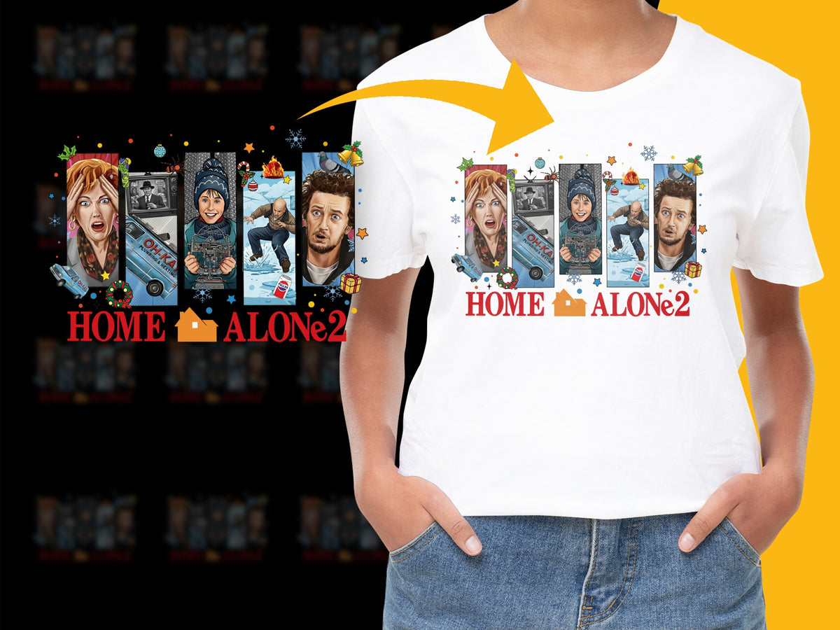 Home Alone 2 Movie Themed T-Shirt, Classic Film Graphics, Unisex Fashion Top