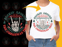 Load image into Gallery viewer, Rockin' Around the Christmas Tree T-Shirt, Festive Holiday Graphic Tee, Unisex Christmas Shirt