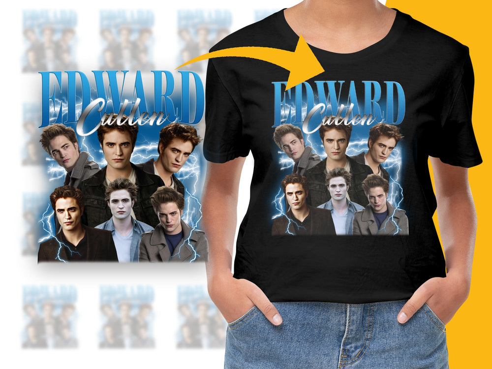 Edward Cullen Twilight Saga Graphic T-Shirt, Unisex Vampire Movie Fan Tee, Casual Cotton Shirt, Gift for Twilight Fans