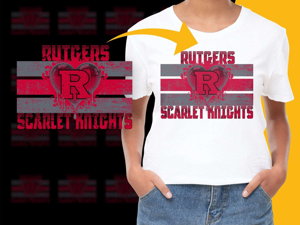 Rutgers Scarlet Knights T-Shirt, Vintage Distressed Logo, College Fan Apparel, Unisex White Tee