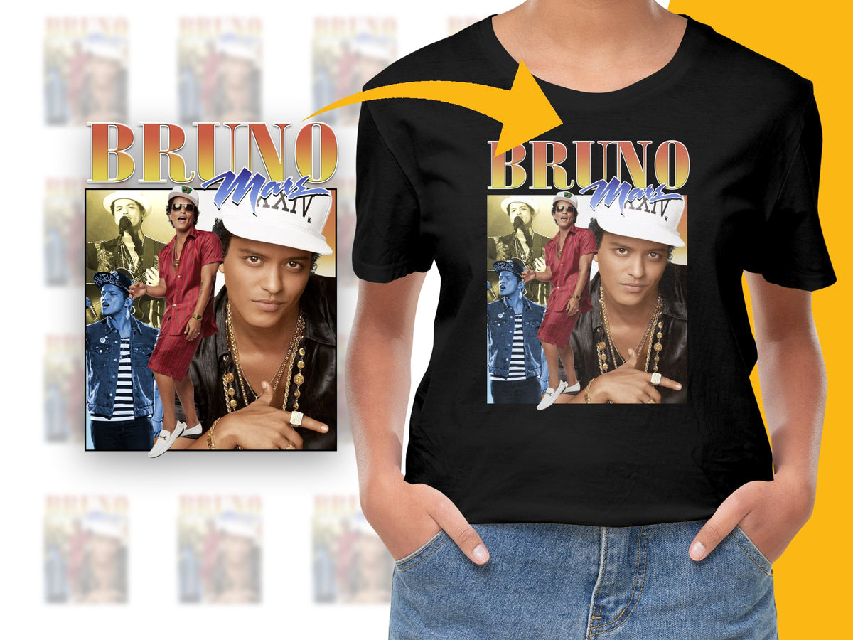 Vintage Bruno Mars T-Shirt, 90s Hip Hop Style Graphic Tee, Unisex Music Fan Apparel