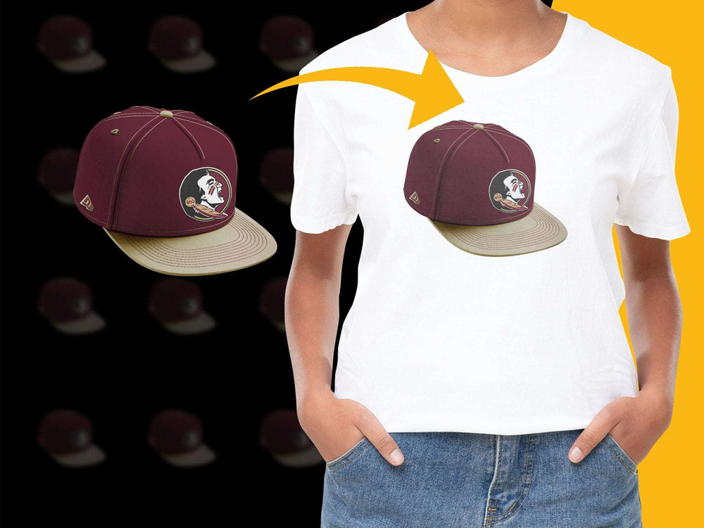 Maroon and Tan Baseball Cap with Logo, Adjustable Snapback Hat, Unisex Casual Sports Cap for All Seasons