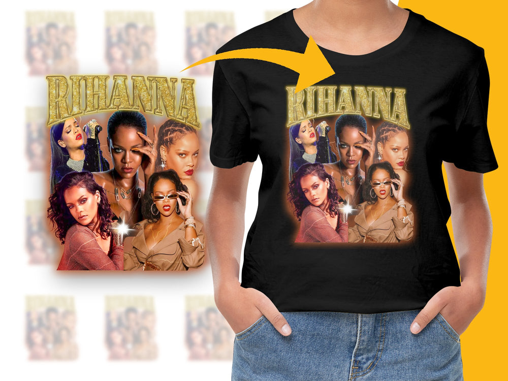 Rihanna Inspired Graphic T-Shirt, Vintage Style Pop Star Tee, Music Fan Apparel, Gift for Her