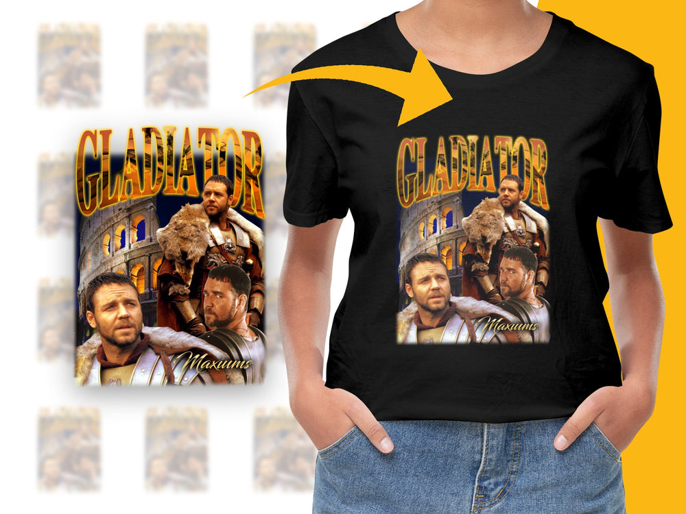 Gladiator Movie Graphic T-Shirt, Russell Crowe, Colosseum Print, Film Memorabilia, Unisex Tee