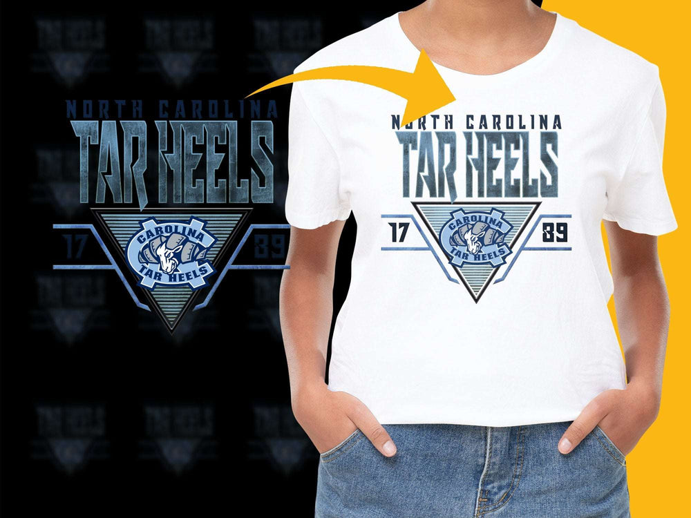 North Carolina Tar Heels T-Shirt, College Sports Apparel, Graphic Tee, Fan Gear, Basketball, Football Logo, Unisex Adult Clothing