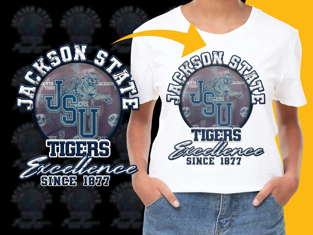 Jackson State University Tigers T-Shirt, Excellence Since 1877 Graphic Tee, Collegiate Apparel