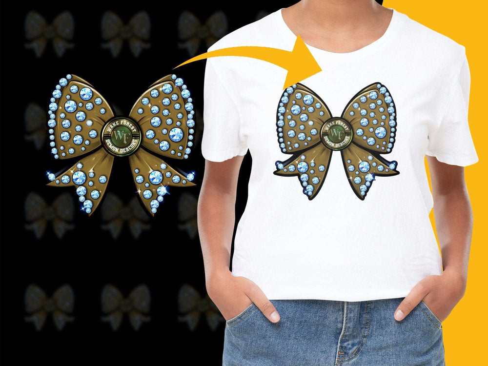 Women's White T-Shirt with Unique Blue Rhinestone Butterfly Design, Casual Fashion Top
