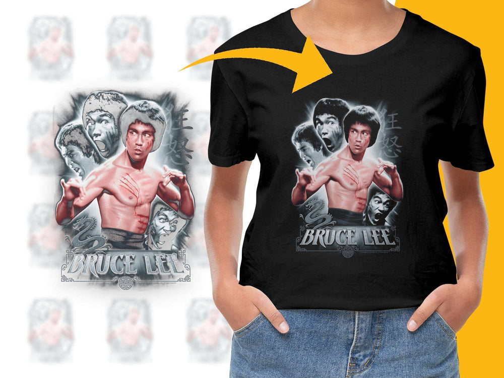 Bruce Lee Graphic T-Shirt Vintage Martial Arts Movie Icon Tee, Unisex Black Cotton Shirt