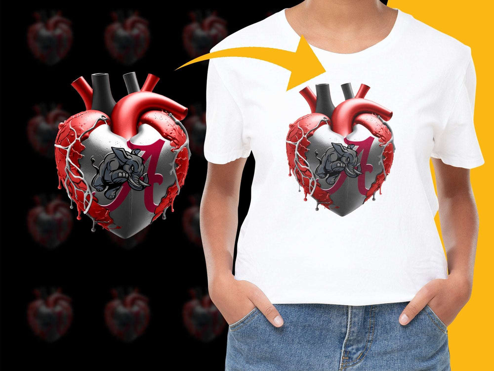 Anatomical Heart T-Shirt, Gothic Style Heart with Chains Graphic Tee, Unisex Black Fashion Top