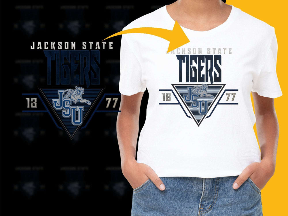 Jackson State University JSU Tigers Graphic T-Shirt, Vintage College Logo Tee, Athletic Apparel, Casual Cotton Top