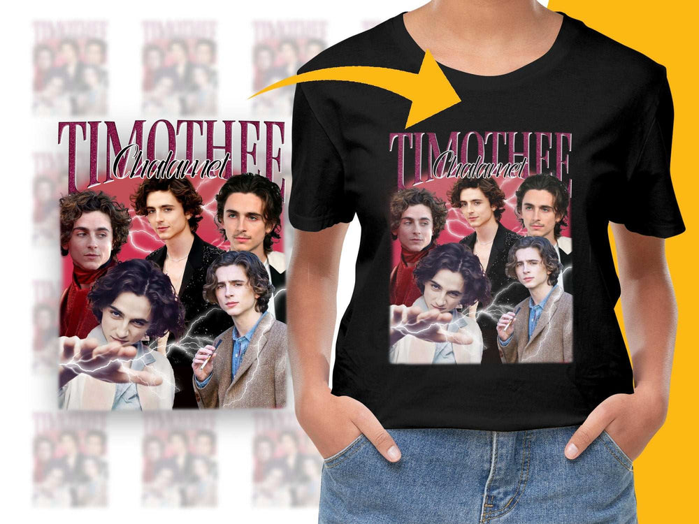 Timothee Chalamet Fan T-Shirt Collage, High-Quality Print, Comfortable Unisex Fit, Casual Trendy Tee
