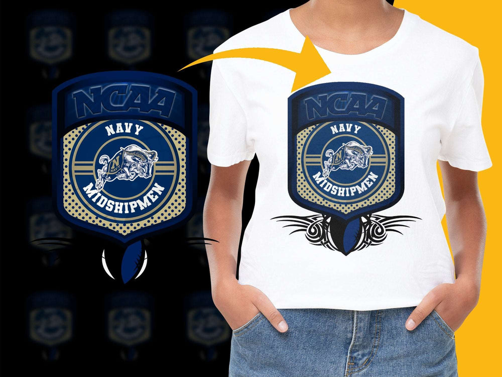 NCAA Navy Midshipmen Logo T-Shirt, Vintage College Sports Apparel, Graphic Tee for Fans