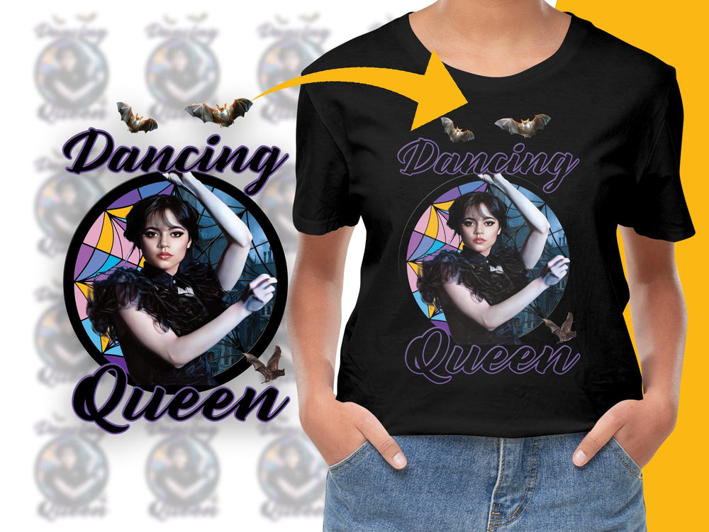 Dancing Queen Graphic T-Shirt, Vintage Disco Style, Retro Music Fan Tee, Colorful Pop Art Design, Women's Fashion Top
