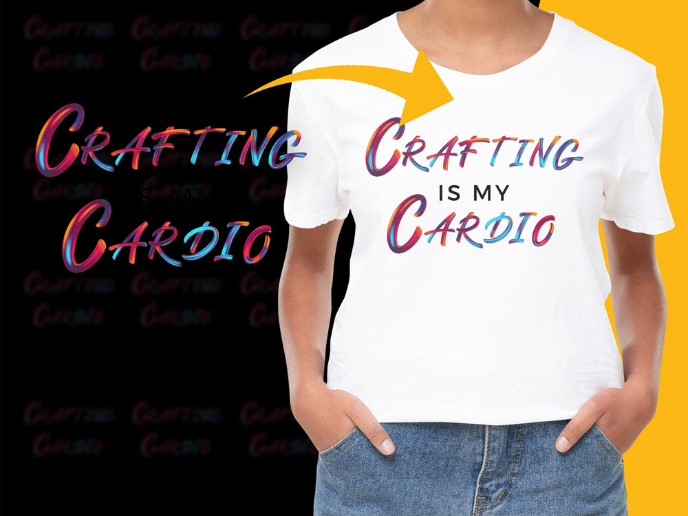 Women's White T-Shirt Crafting is My Cardio Bold Colorful Lettering Casual Wear