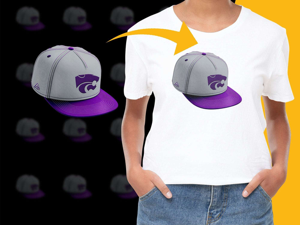 Kansas State Wildcats Logo T-Shirt Unisex Purple and White Casual Wear Tee