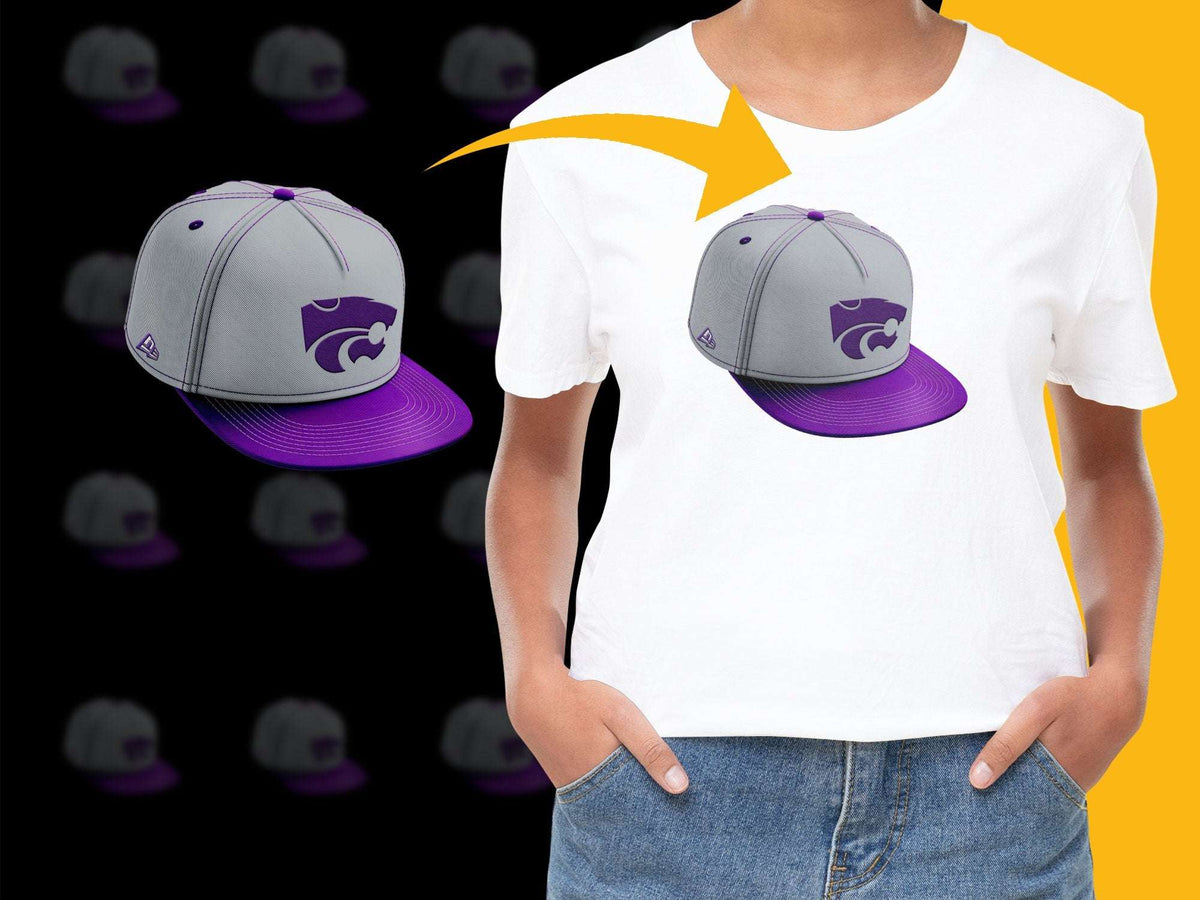 Kansas State Wildcats Logo T-Shirt Unisex Purple and White Casual Wear Tee
