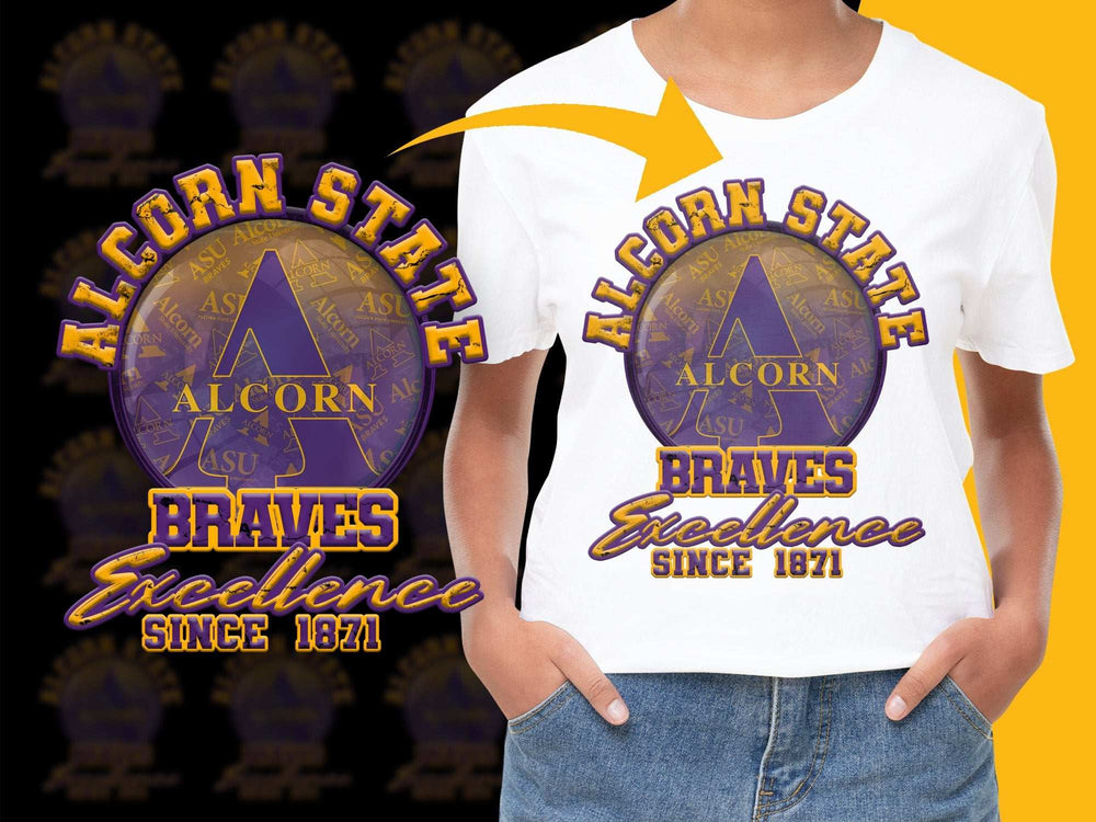 Alcorn State University Braves T-Shirt, Excellence Since 1871, ASU Logo Tee, Unisex White Graphic Shirt