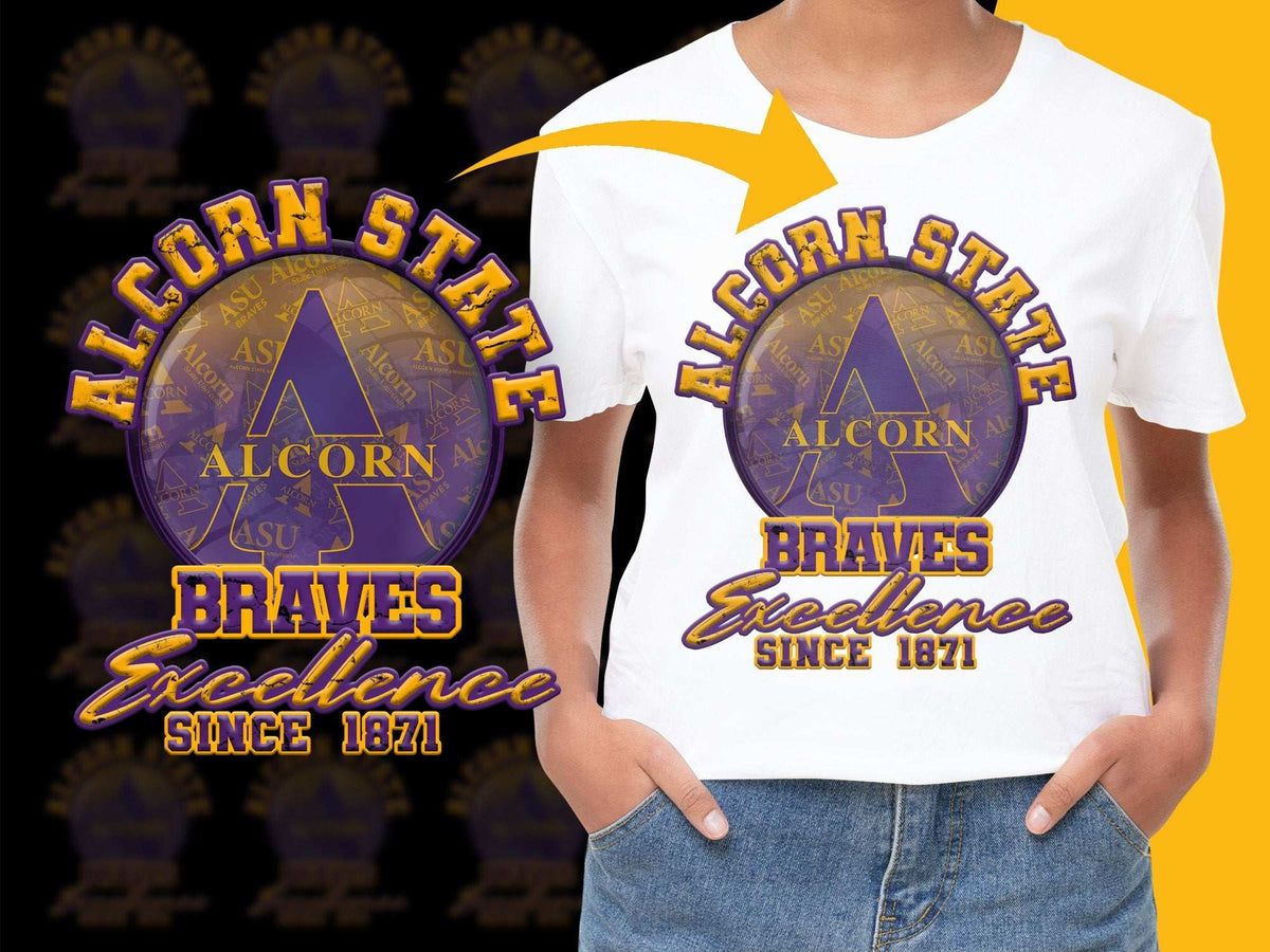 Alcorn State University Braves T-Shirt, Excellence Since 1871, ASU Logo Tee, Unisex White Graphic Shirt