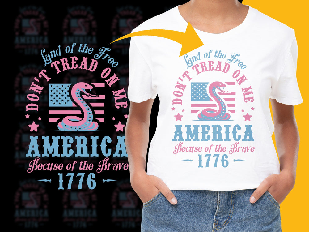 Don't Tread On Me T-Shirt America 1776 Patriotic Graphic Tee Land of the Free