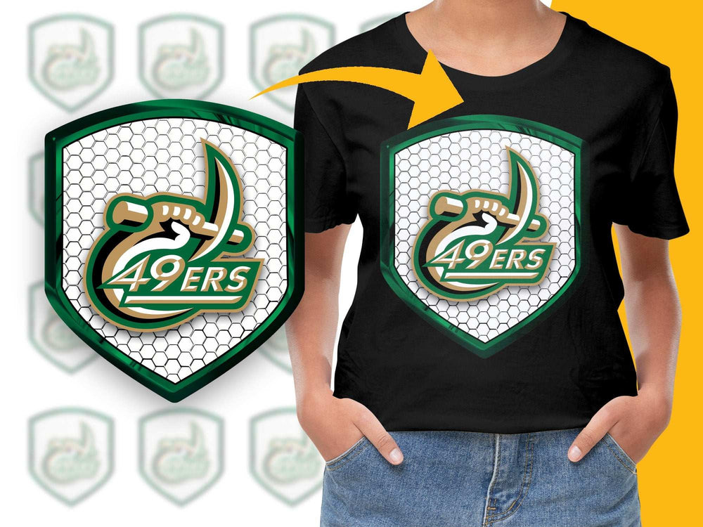 Custom 49ers Graphic T-Shirt, Team Pride Sports Tee, Honeycomb Design, Trendy Personalized Gift