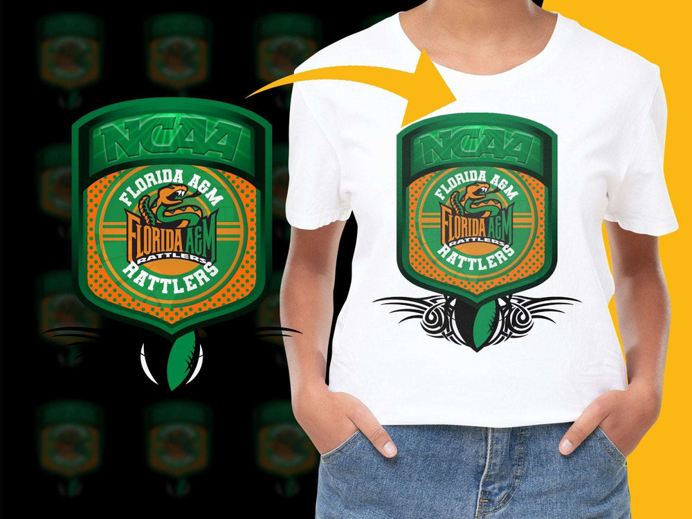 Florida AandM Rattlers NCAA Logo T-Shirt, College Sports Fan Apparel, Unisex Graphic Tee