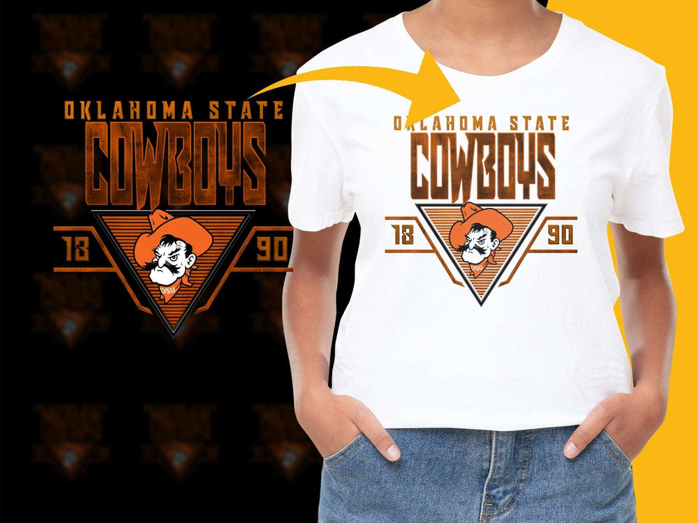 Oklahoma State Cowboys Graphic T-Shirt, Vintage College Football Tee, Unisex White Shirt