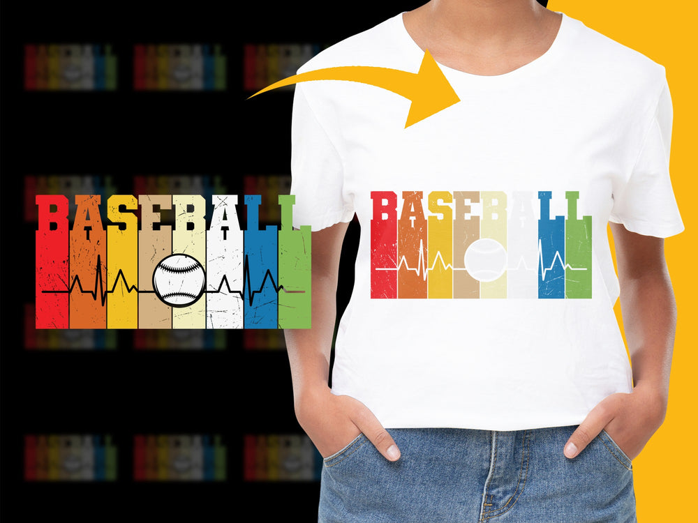 Colorful Baseball T-Shirt, Kids Sports Graphic Tee, Casual Summer Outfit, Boys Girls Unisex Top