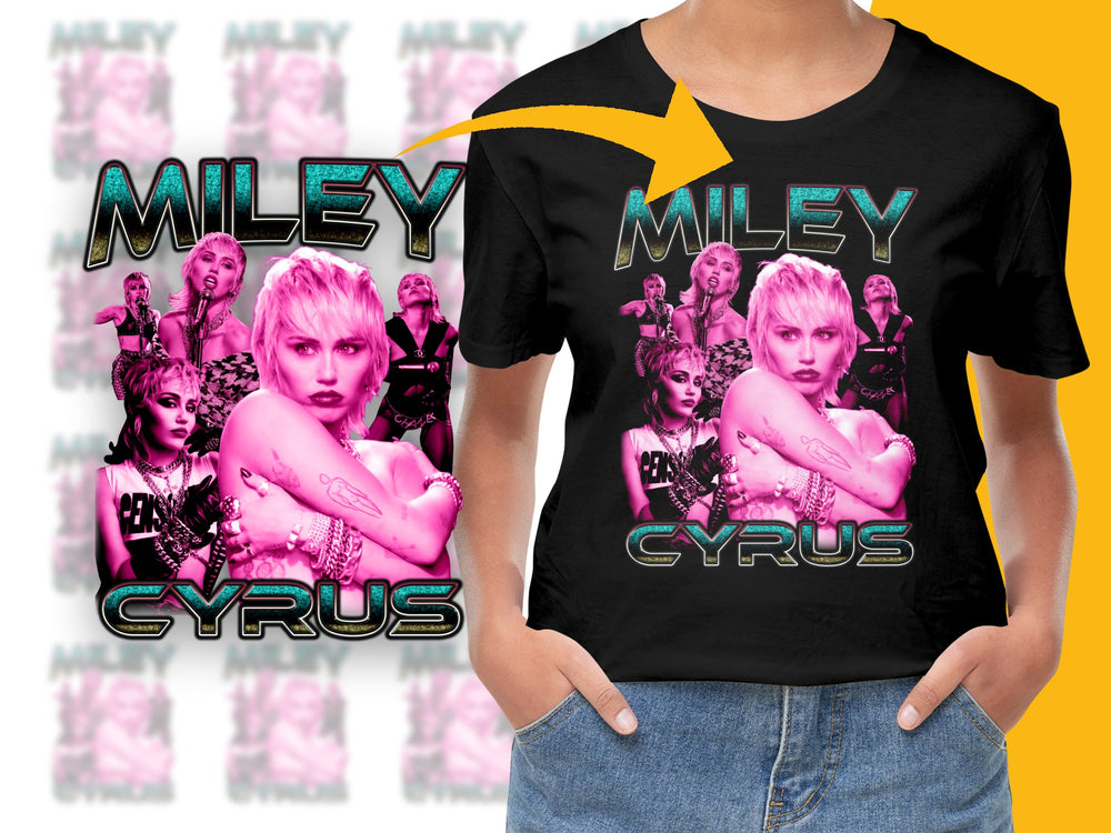 Miley Cyrus T-Shirt, Pop Star Graphic Tee, Music Fan Merchandise, Bold Album Cover Design, Unisex Fashion Top