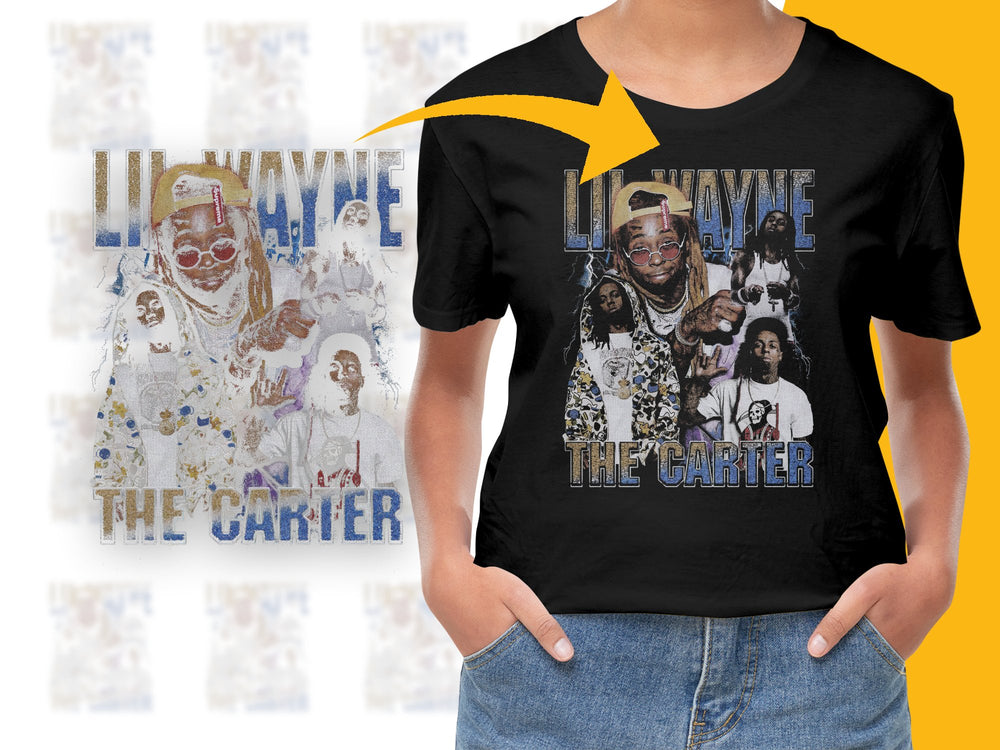 Lil Wayne The Carter Album Inspired Graphic T-Shirt, Hip Hop Music Fan Tee, Unisex Black Cotton Shirt