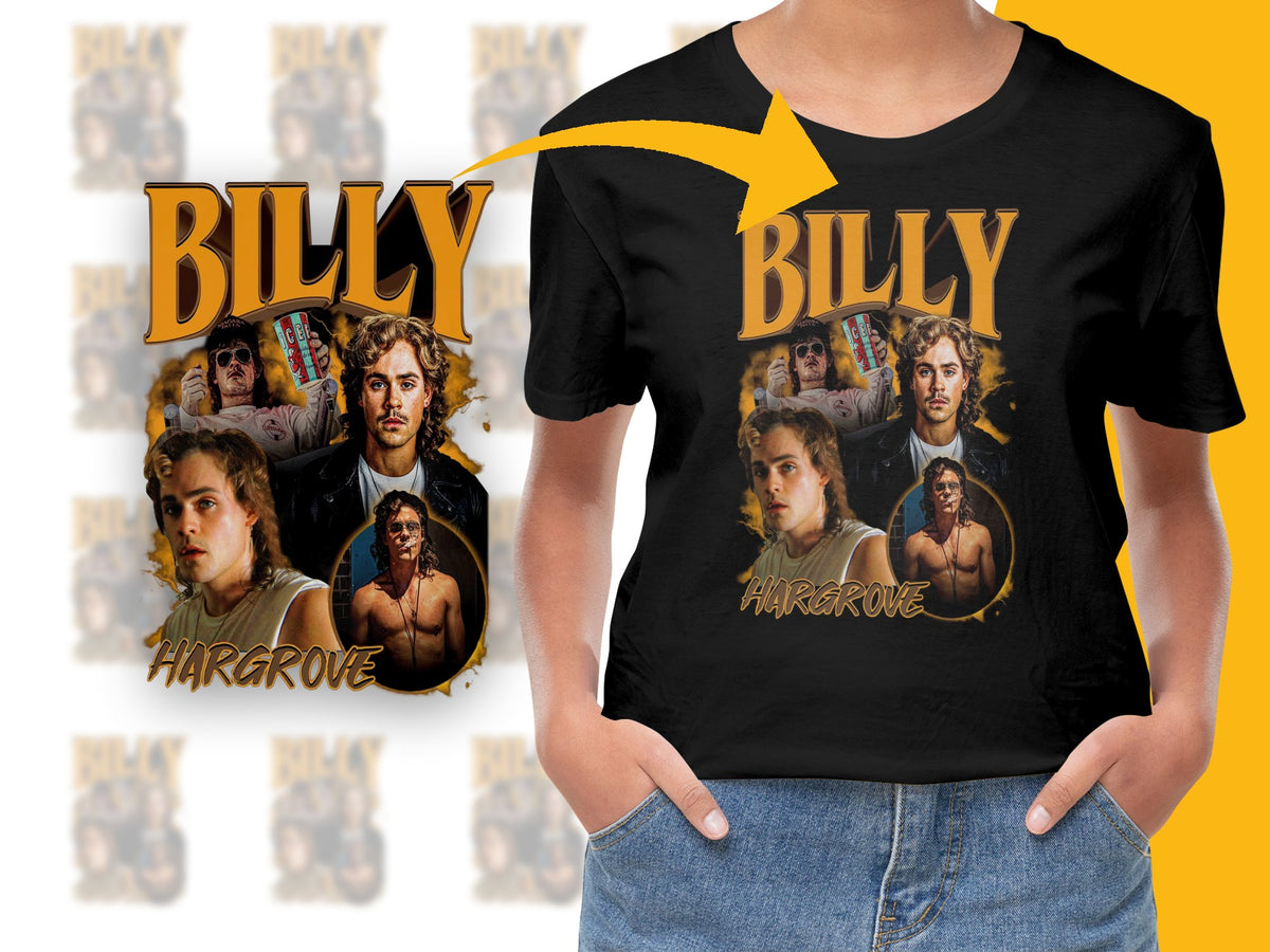Billy Hargrove Inspired Graphic T-Shirt, Vintage Style Tee, Fan Art, Unisex Clothing, Retro Pop Culture Apparel