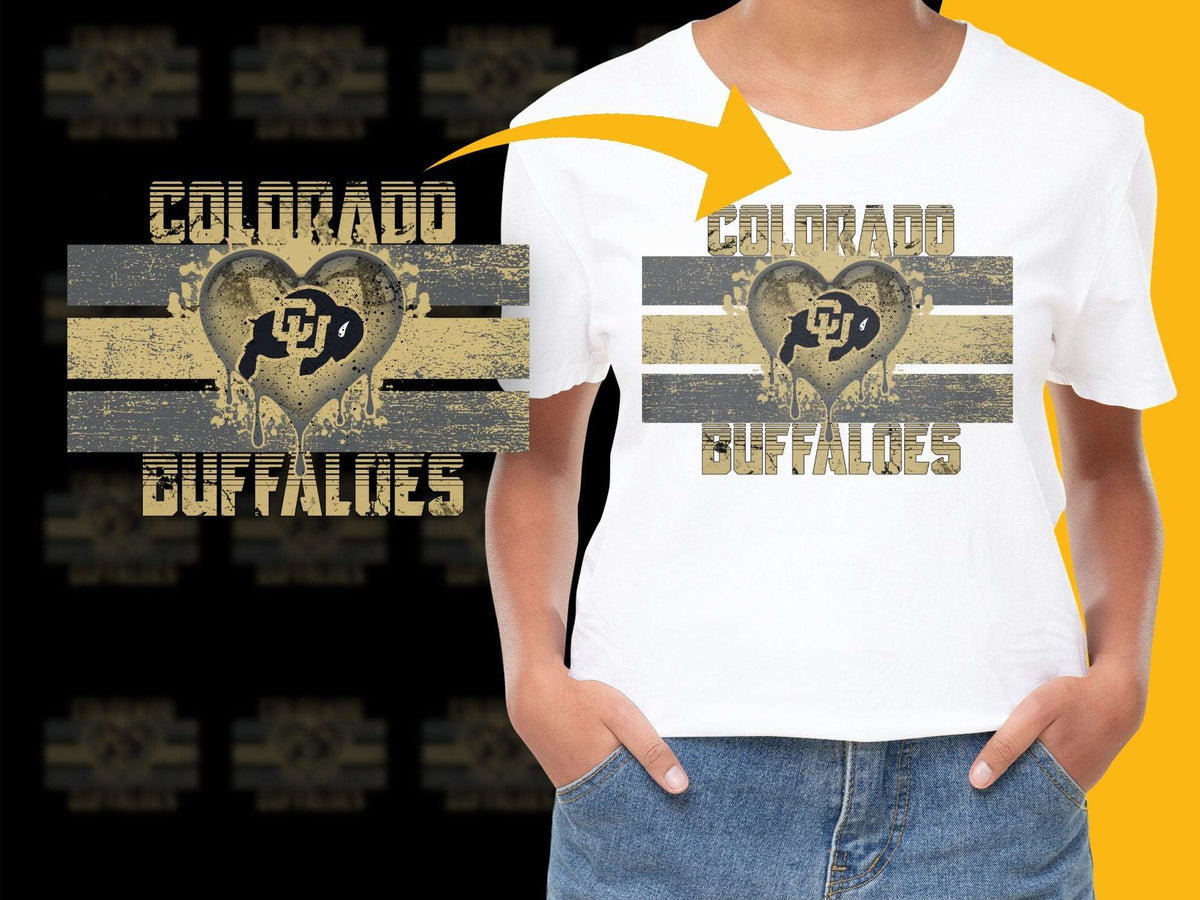 Colorado Buffaloes T-Shirt Vintage Distressed Logo Sports Fan Apparel Cotton Tee