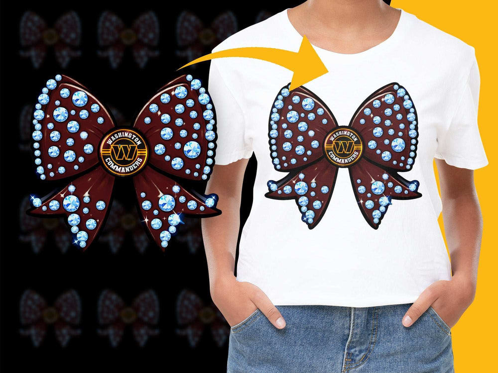 Unique Wonder Woman Inspired Bow T-Shirt, Gemstone Embellished Superhero Tee, Stylish Graphic Shirt for Fans