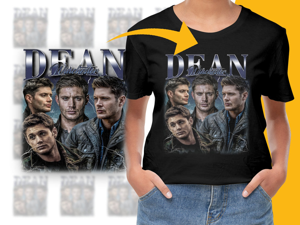 Supernatural Dean Winchester Graphic T-Shirt, Fan Art Tee, TV Show Inspired Casual Apparel