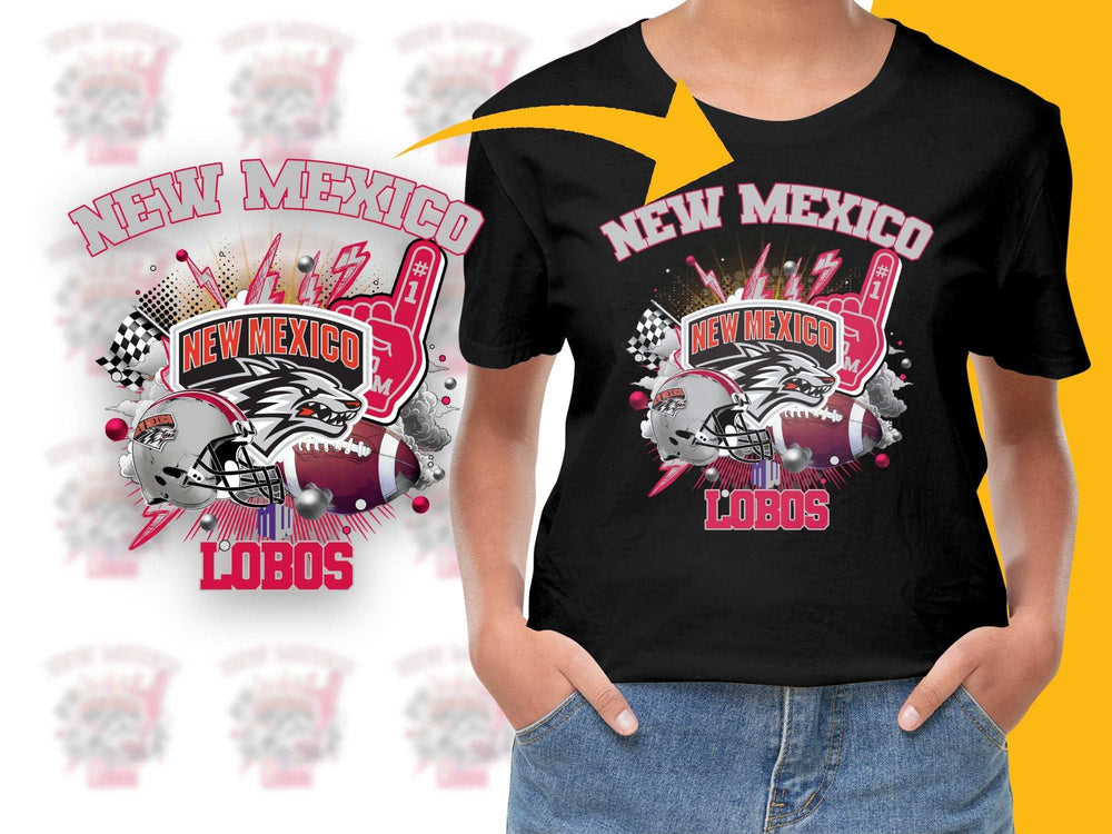 New Mexico Lobos Graphic T-Shirt, College Team Sports Apparel, Black Cotton Tee, Unisex Fan Gear