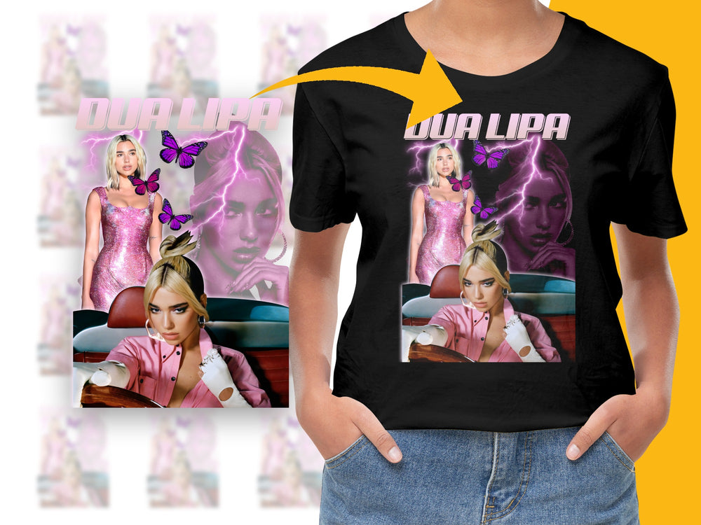 Dua Lipa Graphic T-Shirt, Pink Celebrity Tee, Pop Music Star, Fan Merchandise Gift, Trendy Fashion Top