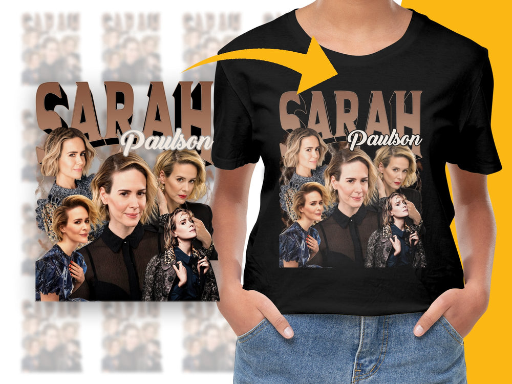 Sarah Paulson Fan T-Shirt, Multiple Poses Graphic Tee, Celebrity Inspired Fashion Top, Unique Gift Idea