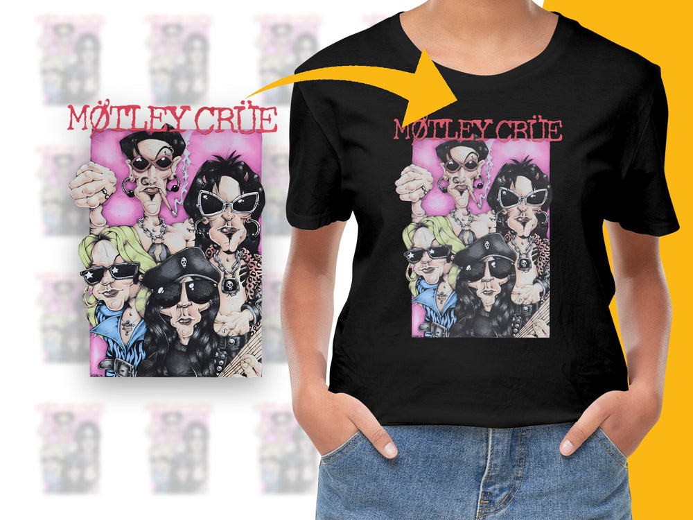 Motley Crue Vintage Band T-Shirt, Classic Rock Tee, Retro Music Fan Apparel, Unisex Black Cotton Shirt