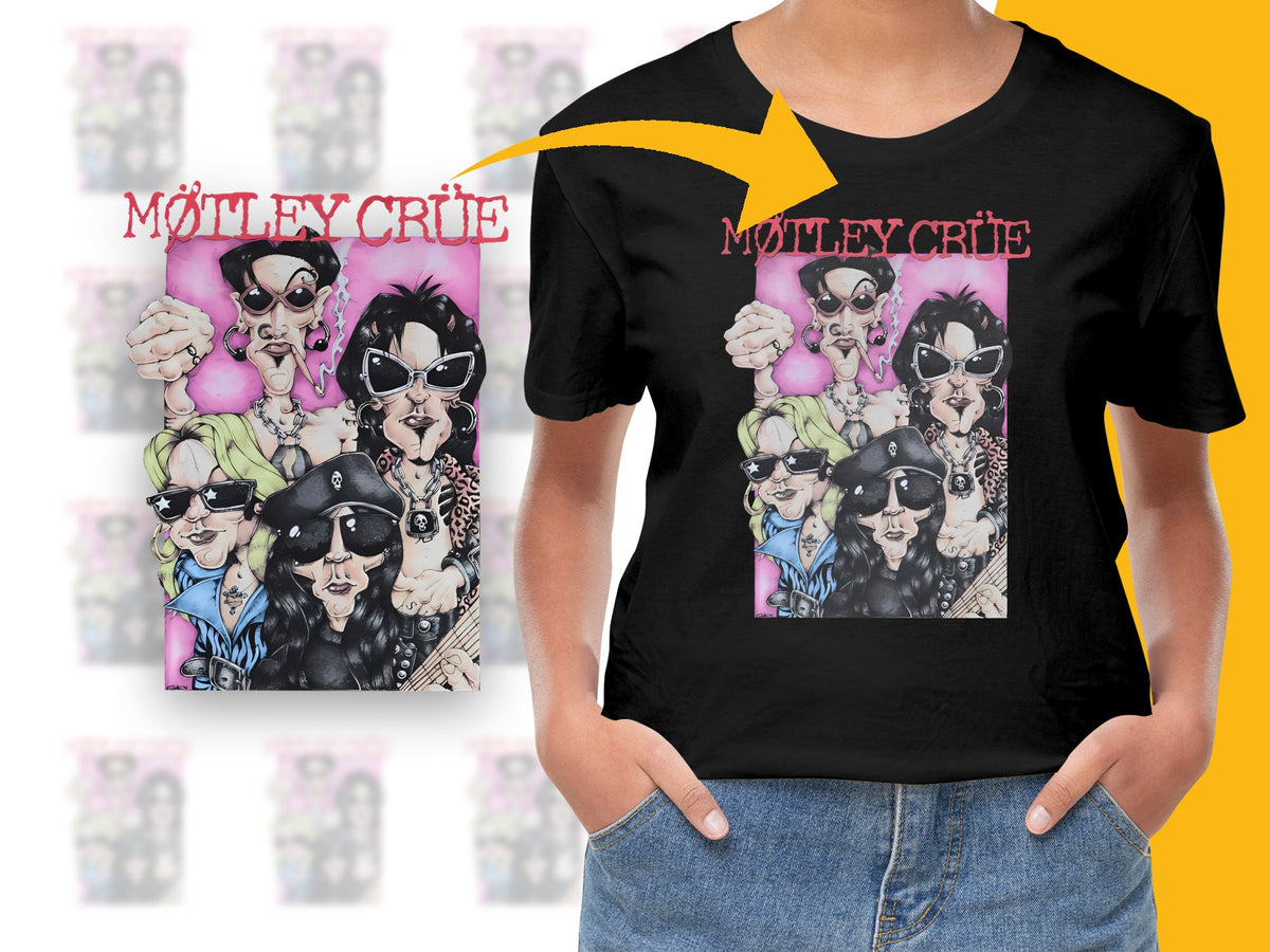 Motley Crue Vintage Band T-Shirt, Classic Rock Tee, Retro Music Fan Apparel, Unisex Black Cotton Shirt