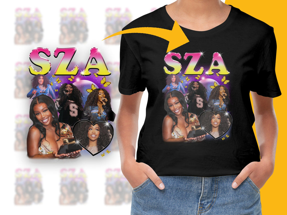SZA Tribute Graphic T-Shirt, Pop Culture Music Fan Merchandise, Vibrant Printed Tee, Casual Streetwear Fashion, Gift for Her