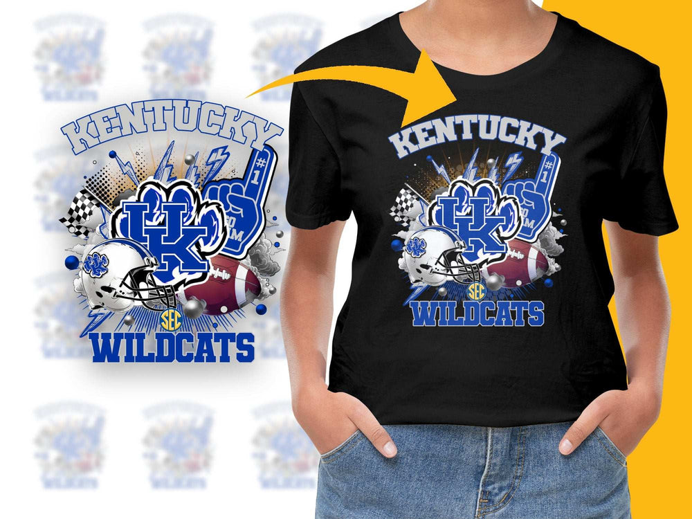 Kentucky Wildcats Graphic T-Shirt, College Sports Fan Apparel, Black Tee, Football Season Wear