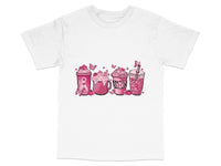 Load image into Gallery viewer, Women's Summer T-Shirt with Pink Butterflies and Jars Graphic, Casual Cotton Tee, Fashionable Top for Teens and Adults.