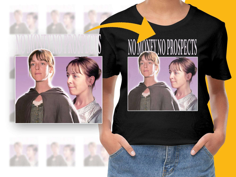 Trendy Graphic T-Shirt, No Money No Prospects Quote, Vintage Style Tee, Gift Idea for Movie Fans, Unisex Fashion Top