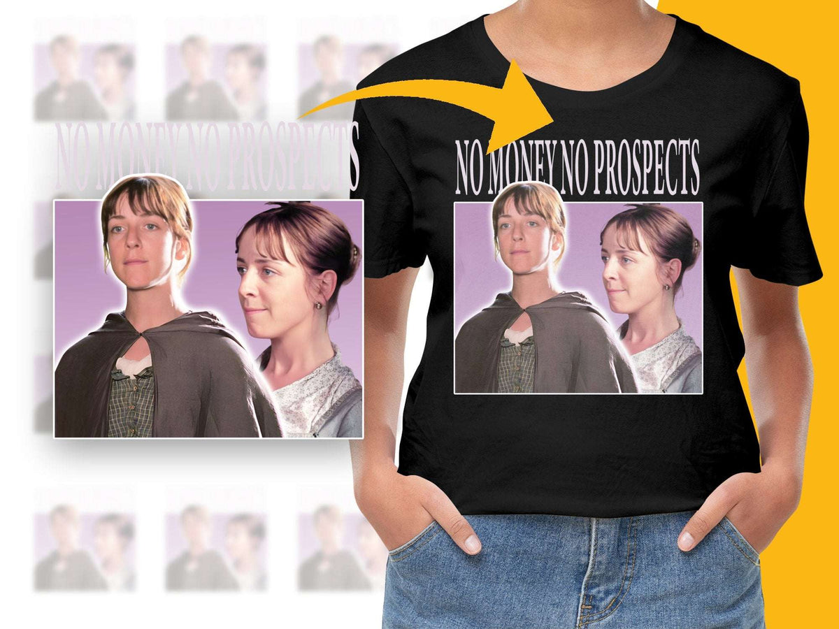 Trendy Graphic T-Shirt, No Money No Prospects Quote, Vintage Style Tee, Gift Idea for Movie Fans, Unisex Fashion Top