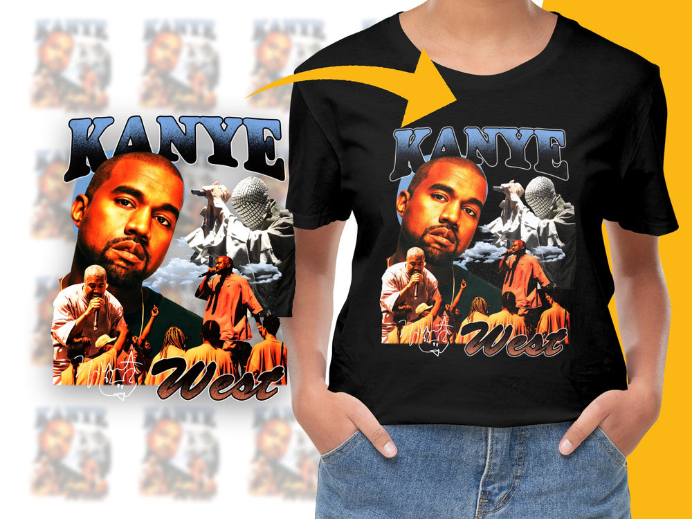 Kanye West Graphic T-Shirt, Hip Hop Tee, Music Artist Fan Merch, Unisex Black Shirt, Streetwear Style, Casual Fashion Top, Unique Gift