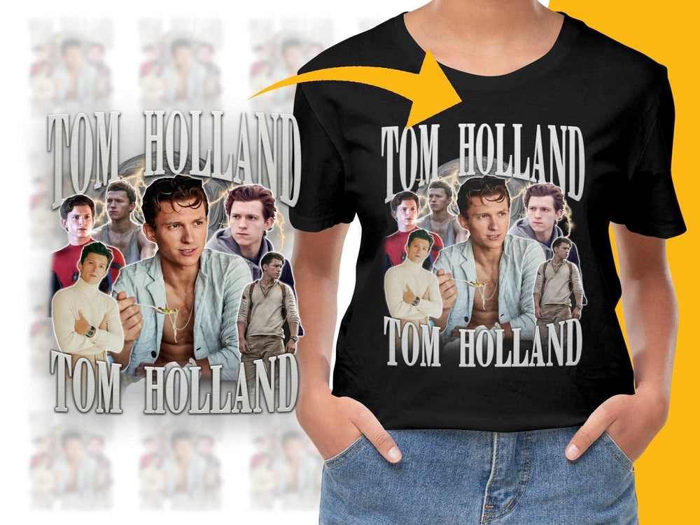 Tom Holland Fan T-Shirt, Multiple Poses Print, Celebrity Actor Graphic Tee, Unisex Fashion Top