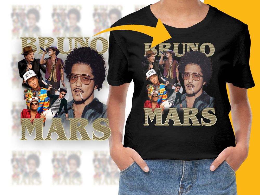 Bruno Mars T-Shirt, Retro Pop Art Style, Music Fan Merch, Colorful Graphic Tee, Unisex Fashion Top