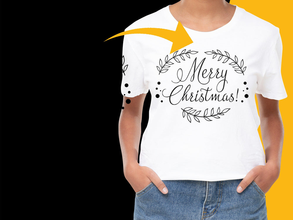 Merry Christmas Holiday T-Shirt, Festive Wreath Design, Unisex White Tee, Casual Christmas Apparel